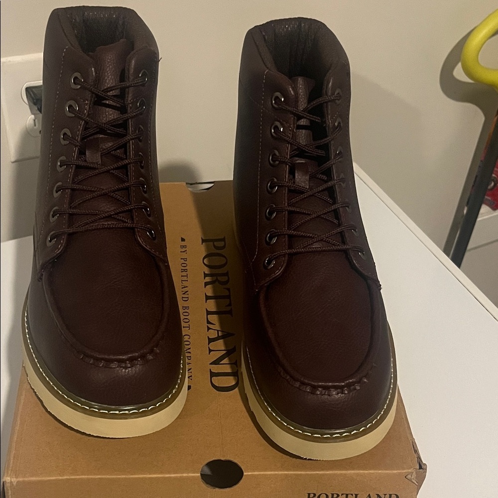 Portland Men's Dark Brown Leather Boots